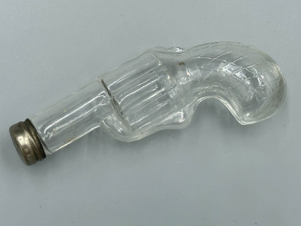 Antique GUN Small REVOLVER #2 Figural Glass CANDY CONTAINER A&E 252