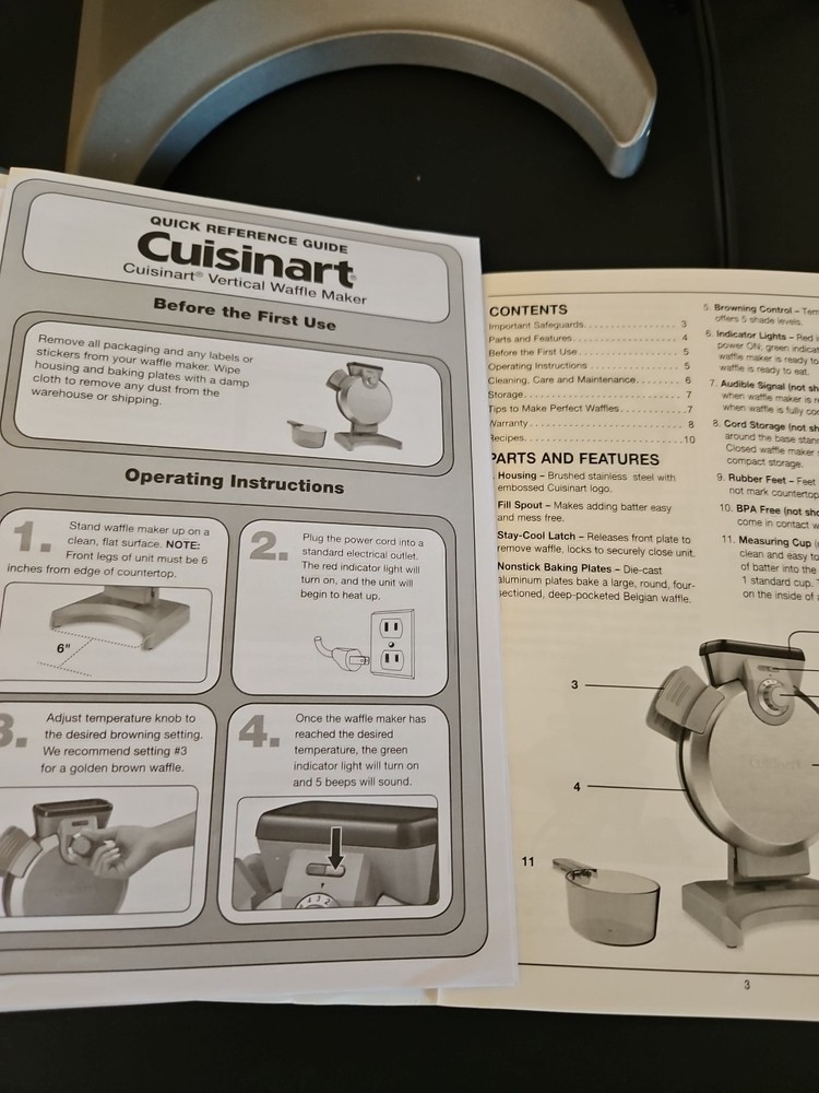 Cuisinart Vertical Belgium Waffle Maker Model VWM-200PC1