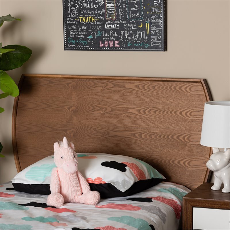 Baxton Studio Laurien Walnut Finished Wood Twin Size Headboard