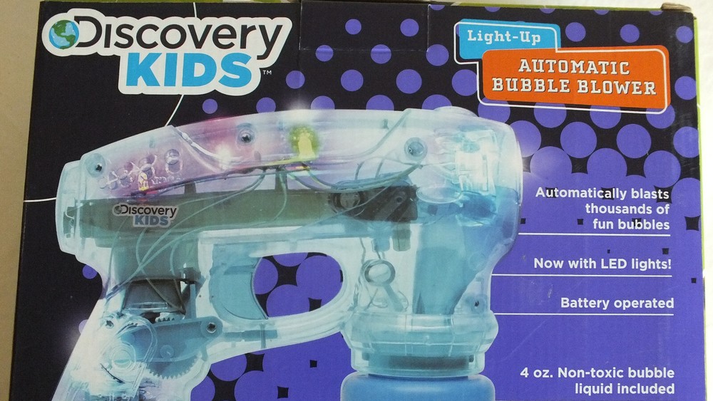 AUTOMATIC BUBBLE BLOWER LIGHT UP DISCOVERY KIDS NON TOXIC