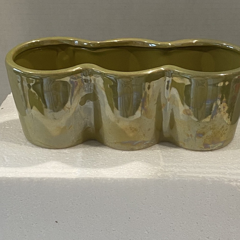 Pier 1 Irridescent Ceramic Planter Set