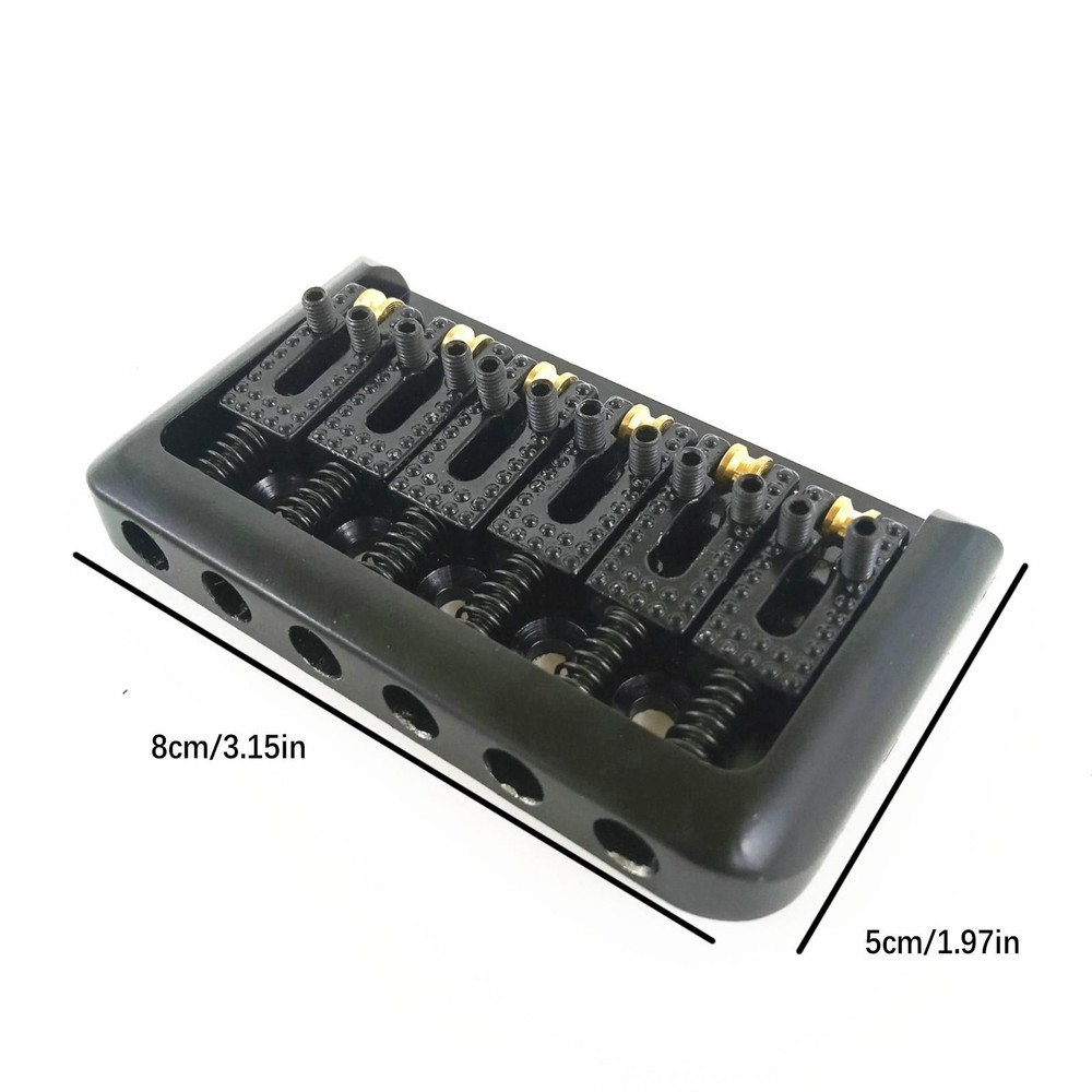 6 String 10.5MM Fixed Roller Saddle Hardtail Top Load Bridge For Electric Guitar