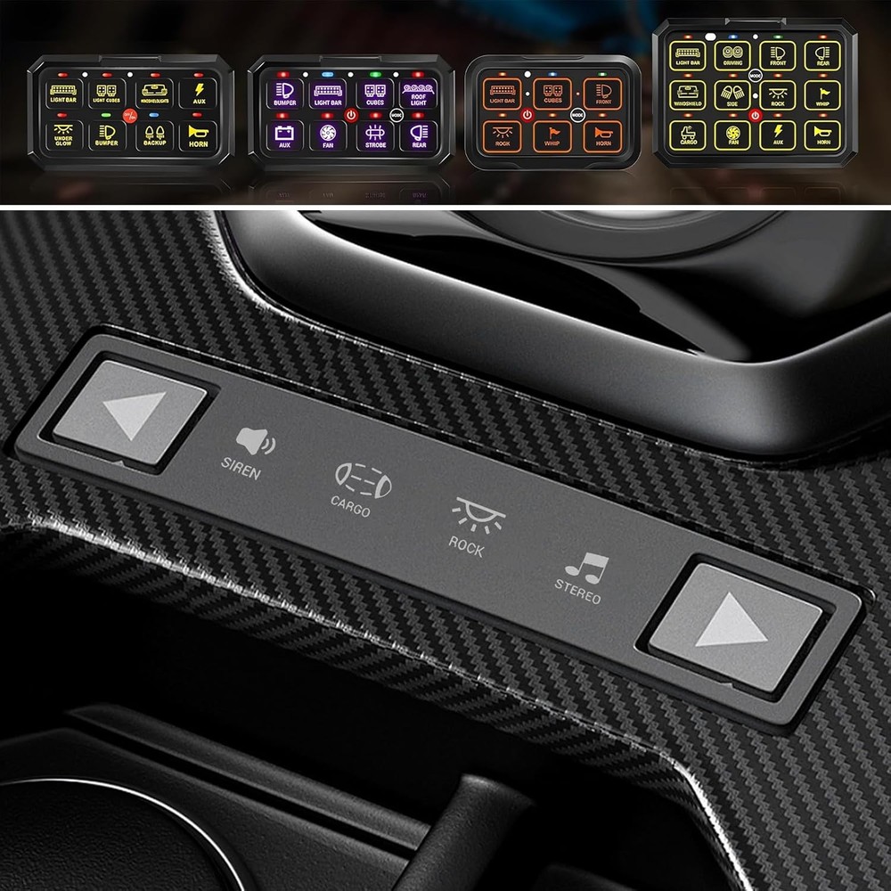 120PCS Car Switch Panel Sticker, Auto Console Switch Label Decal Kit Panel Butto