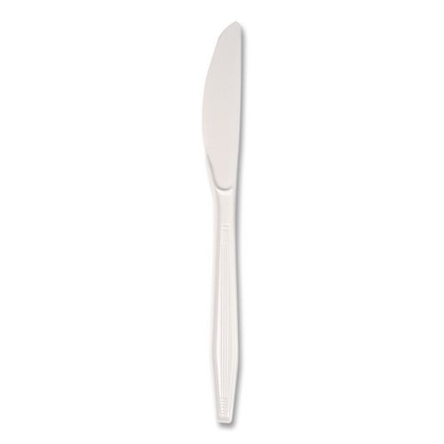 Boardwalk Mediumweight Polystyrene Cutlery, Knife, Plastic, White, 100/Box