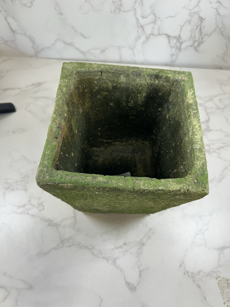 Square Mossed Stoneware Pottery Planter Flower Pot