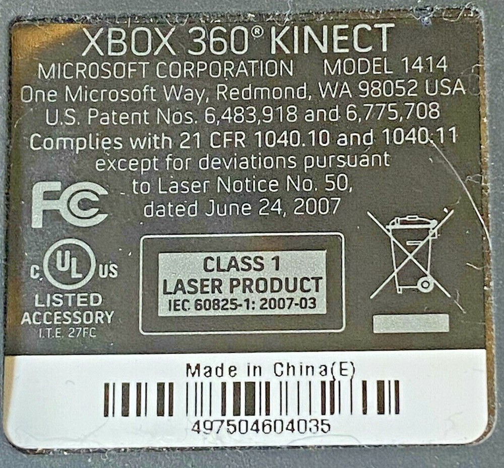 Microsoft XBOX 360 Kinect Motion Sensor 1 Game Kinect Adventures