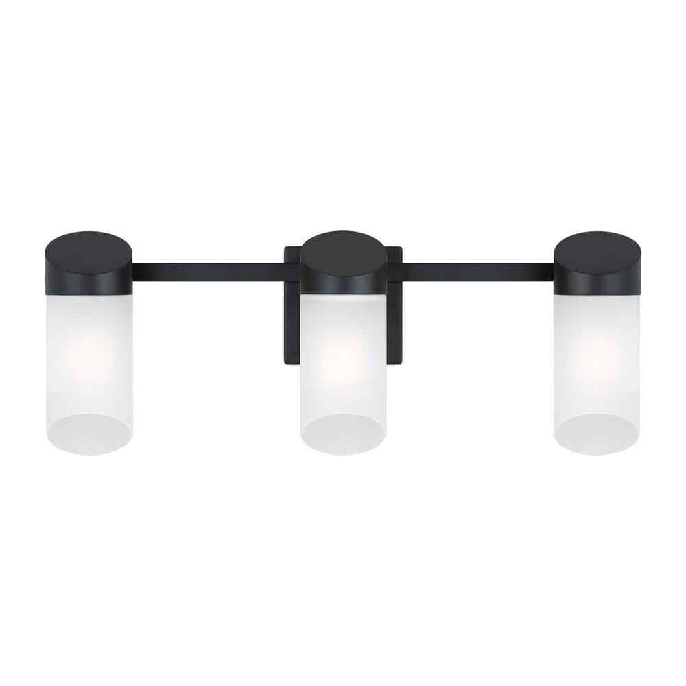 Generation Lighting Silas 24 in. 3-Light Midnight Black Vanity Light