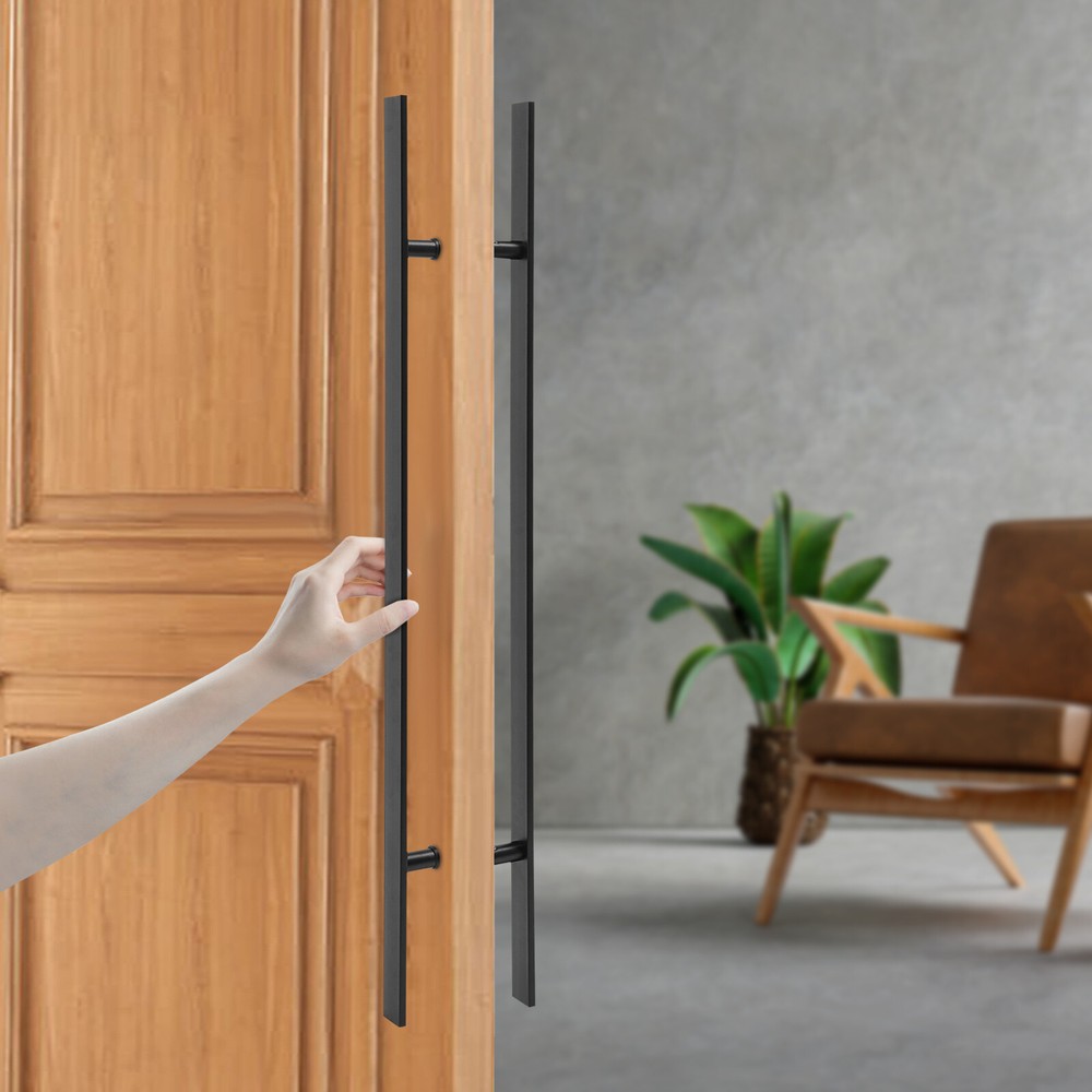 Double Sided Stainless Steel Door Handle Pair Pull Push Sliding Barn Door Handle