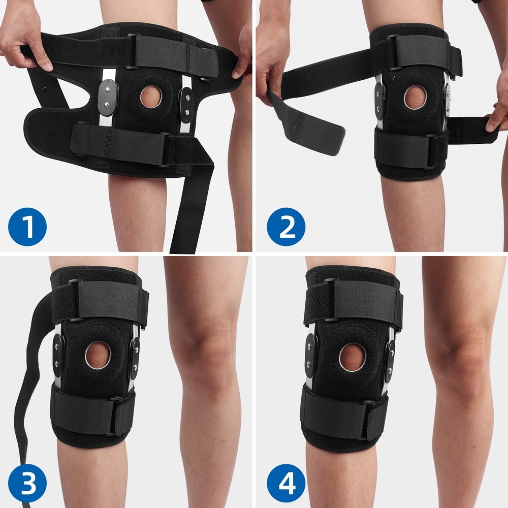Hinged Open Patella Knee Brace Compression Sleeve Joint Support Stabilizer Wrap