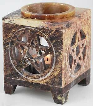 SOAPSTONE PENTAGRAM OIL BURNER