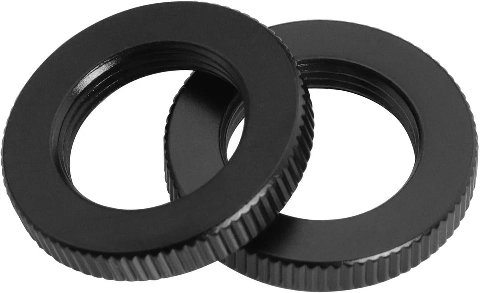 Knurled Microphone Stand Nut 4PCS 5/8"-27 Dual Lock Nuts for Microphone Screw
