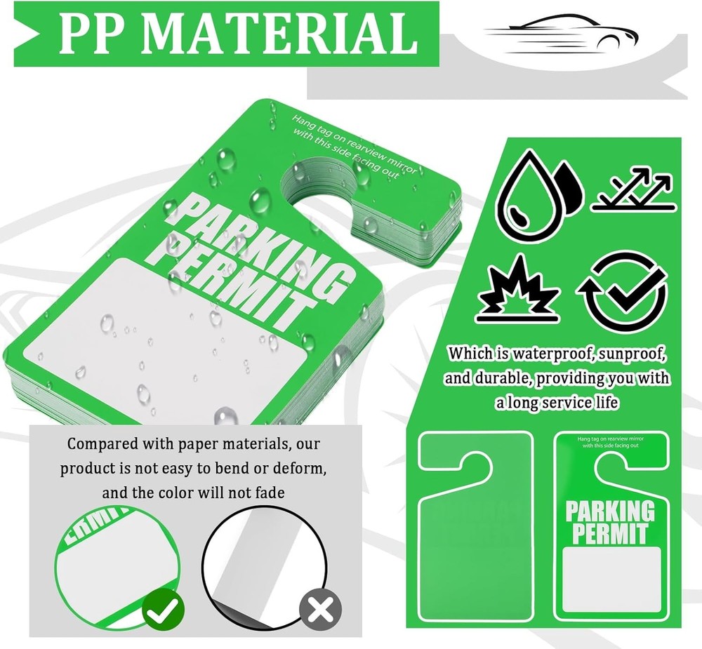 Reusable Parking Permit Hang Tag Placards