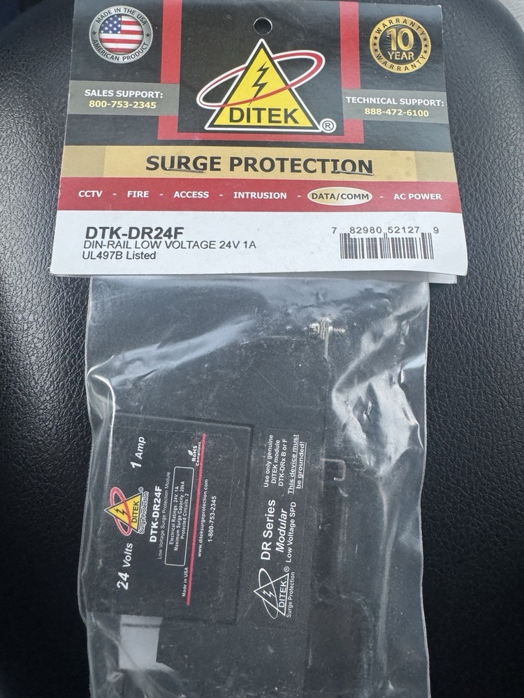 DITEK DTK-DR24F Surge Protector 24V 1A DIN-Rail Low Voltage Device