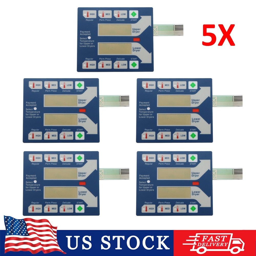 5x For Dexter Stack Dryer Computer Top Touch Pad # 9801-059-006