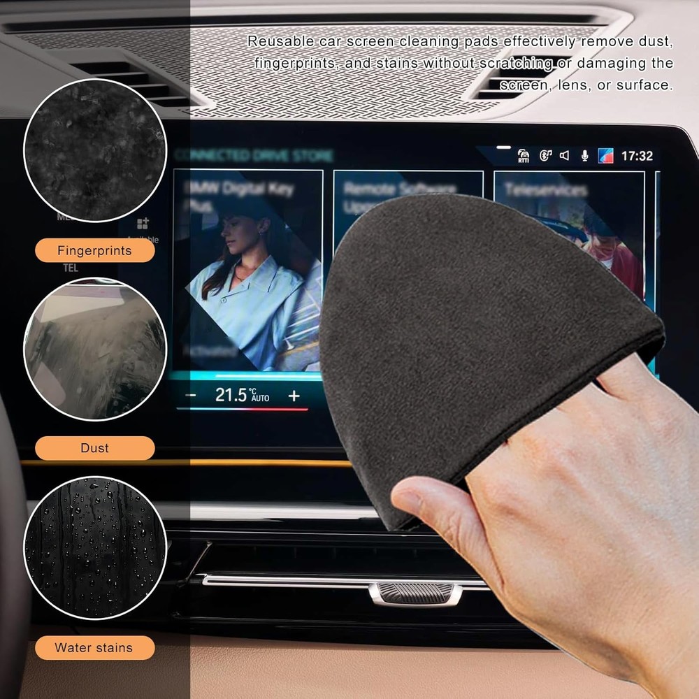Car Screen Cleaner, Square Microfiber Cloth Non-Scratch Auto Touchscreen Cleanin