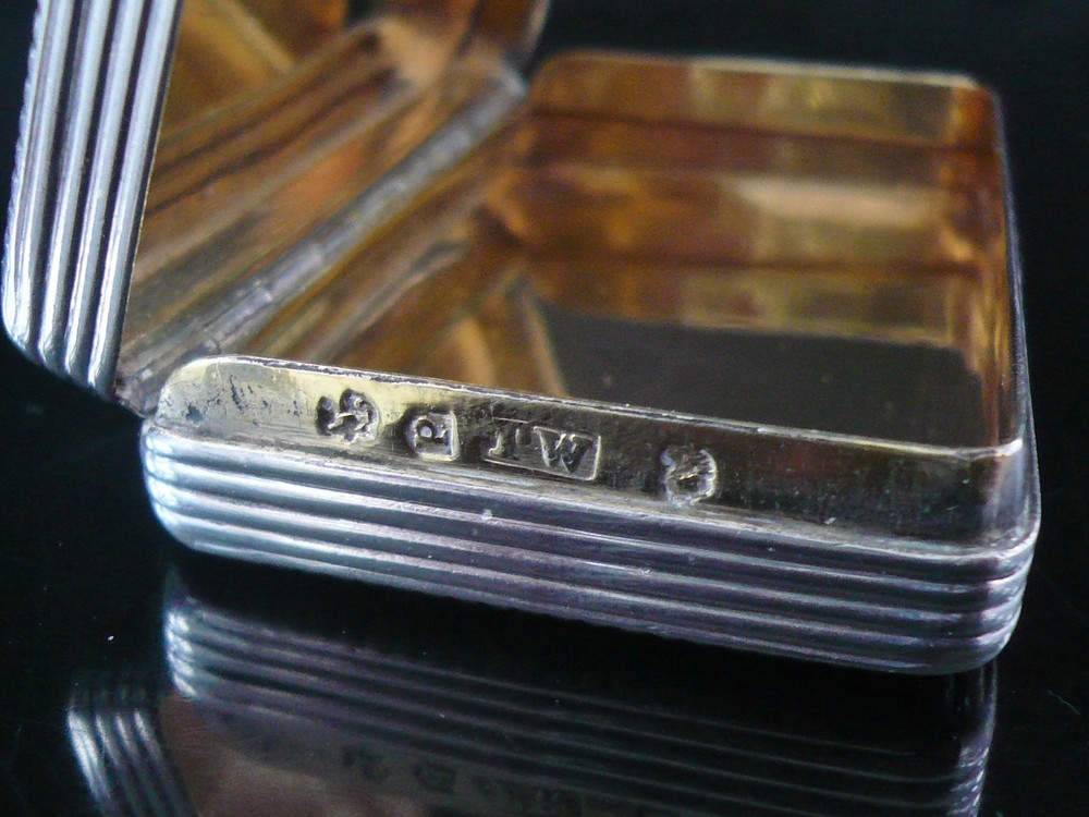 Antique Sterling Silver Snuff Box, Thomas Willmore, Hallmarked Birmingham 1801