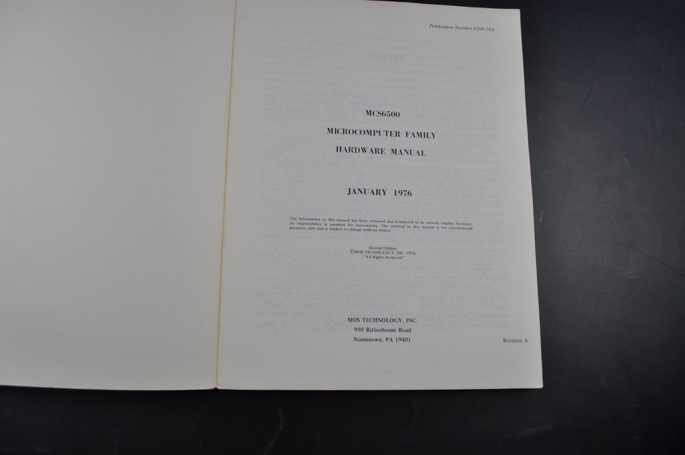 MOS Technology Microcomputers Hardware Manual – Vintage Original Book 1976