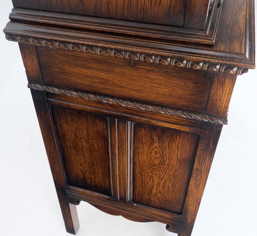 Jacobean Carved Oak Server Buffet 2 Doors 3 Drawers Commode Cabinet Mint!