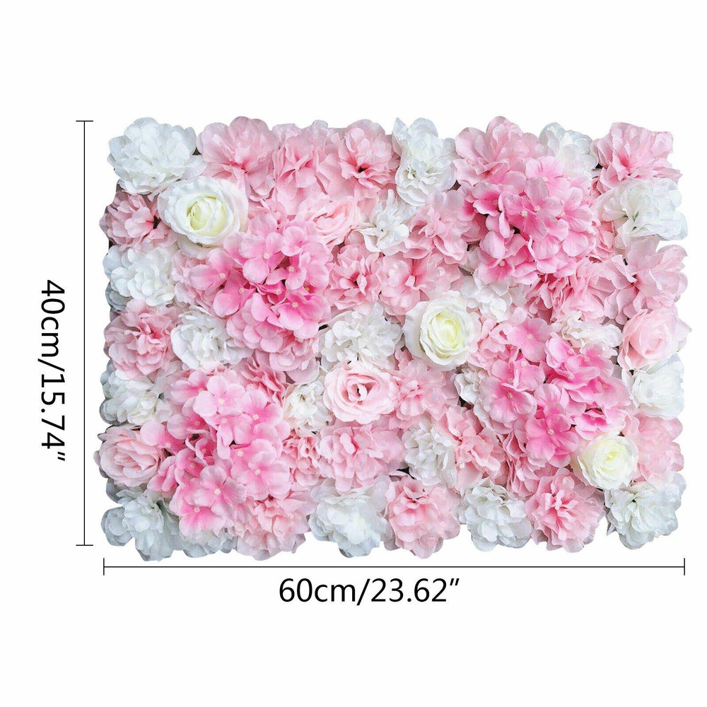 6x Artificial Simulation Flower Wall Panel Home Wedding Background Floral Decor