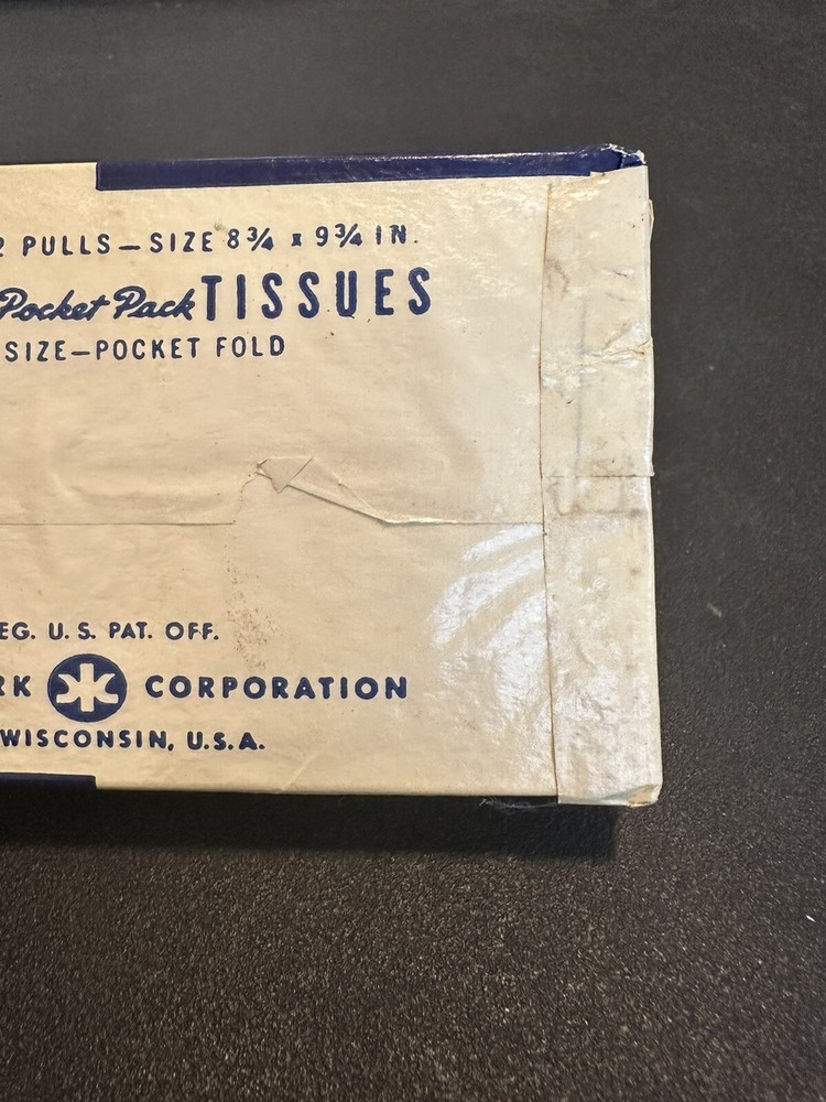 Vintage Kleenex Pocket Pack Tissues 1950s 1960s Pack Has Come Open