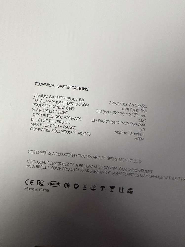 Cool Geek Audio Frame CD Player NEW