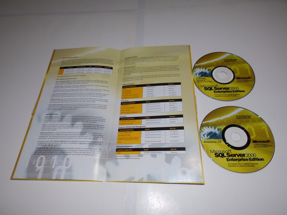 Vintage Software - Microsoft SQL Server v6.5 & v4.21 (full), v2000 EE (eval kit)