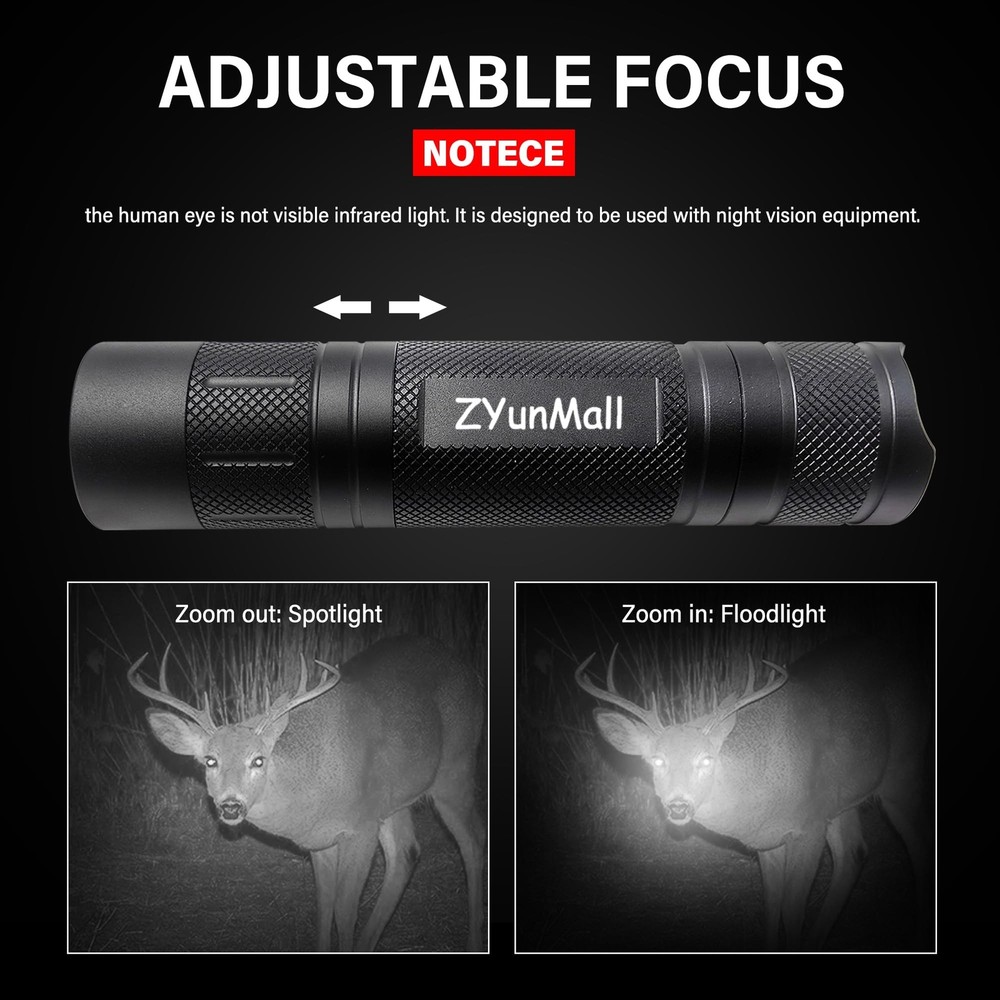 IR Illuminator Flashlight, Long Range 940nm Infrared Light Flashlight, Used w...