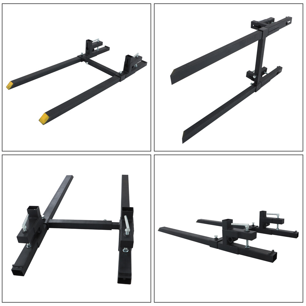 60" 2000lbs Clamp on Pallet Forks Loader Bucket Skidsteer Tractor