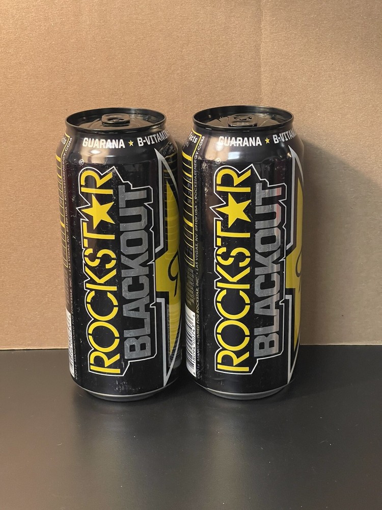 Two (2) Rockstar Energy Blackout Full 16oz Cans