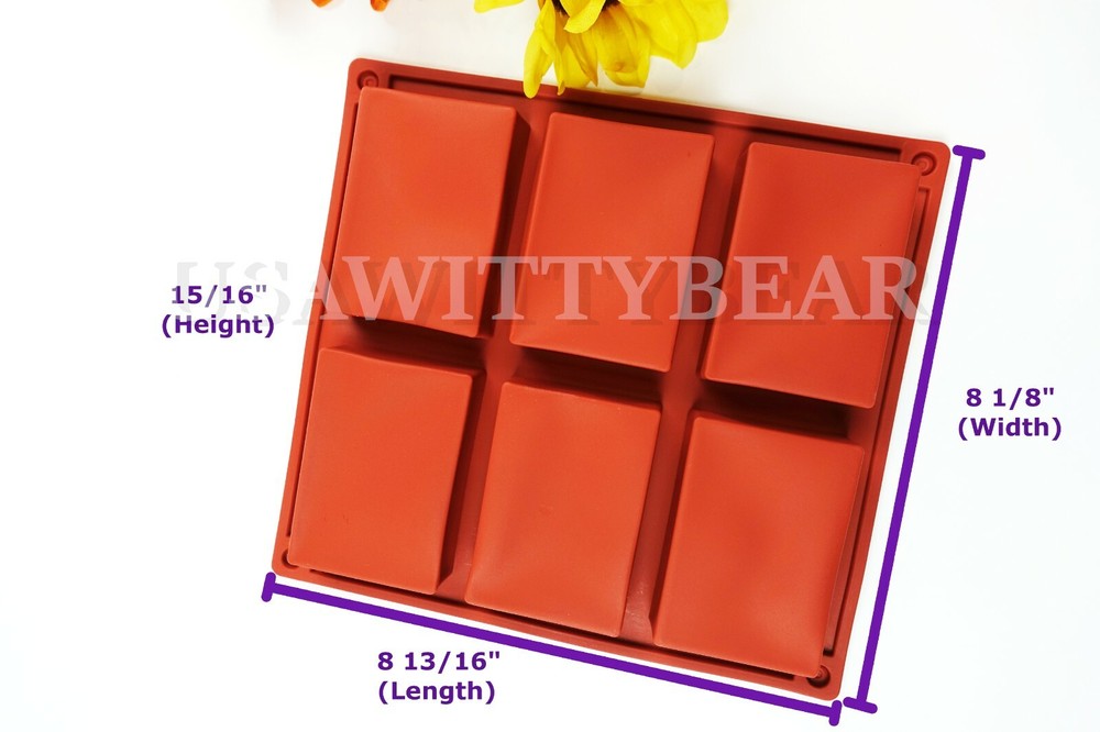 3 Set Rectangle Silicone Soap Making Molds Baking DIY Mold For Cake Bakeware