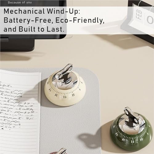 Retro Mechanical Kitchen Timer, Red, 60-Minute Countdown with Magnetic Back,