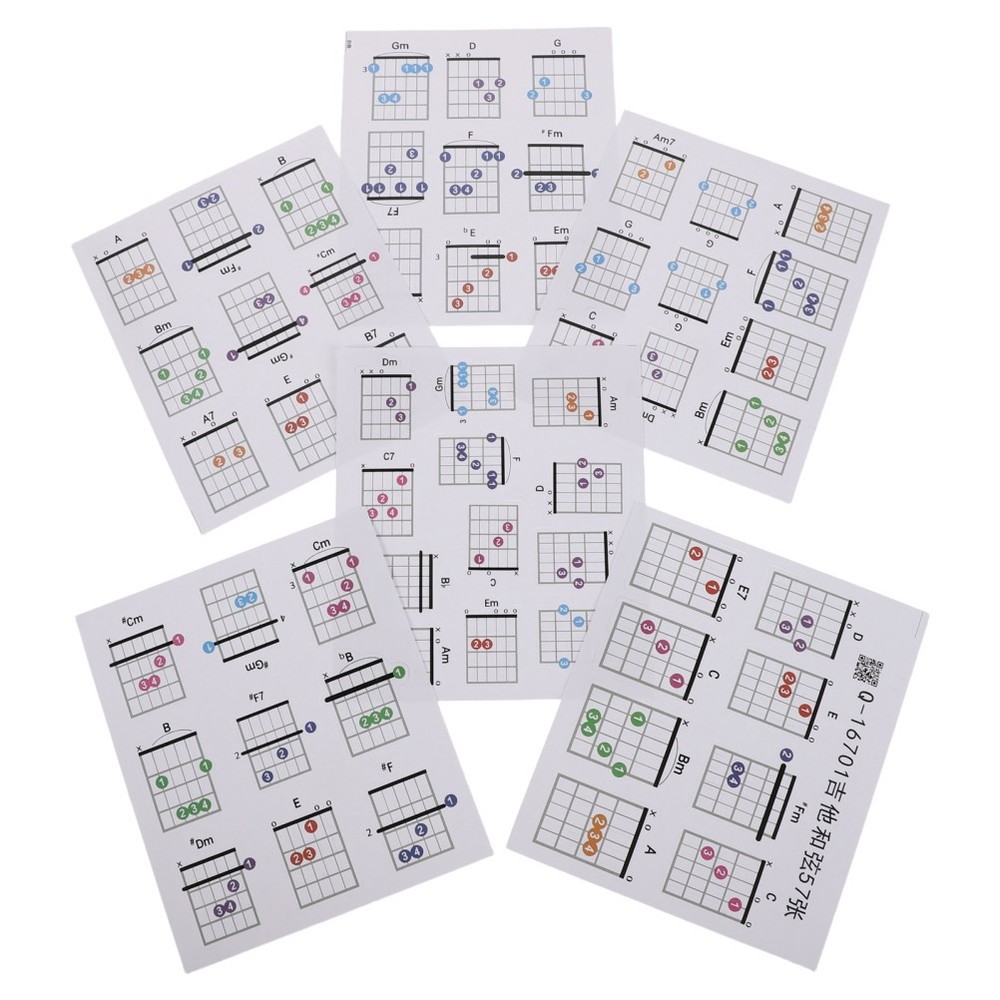 57 Pcs Guitar Chord Helper Chords Chart Beginner Learning Accessory