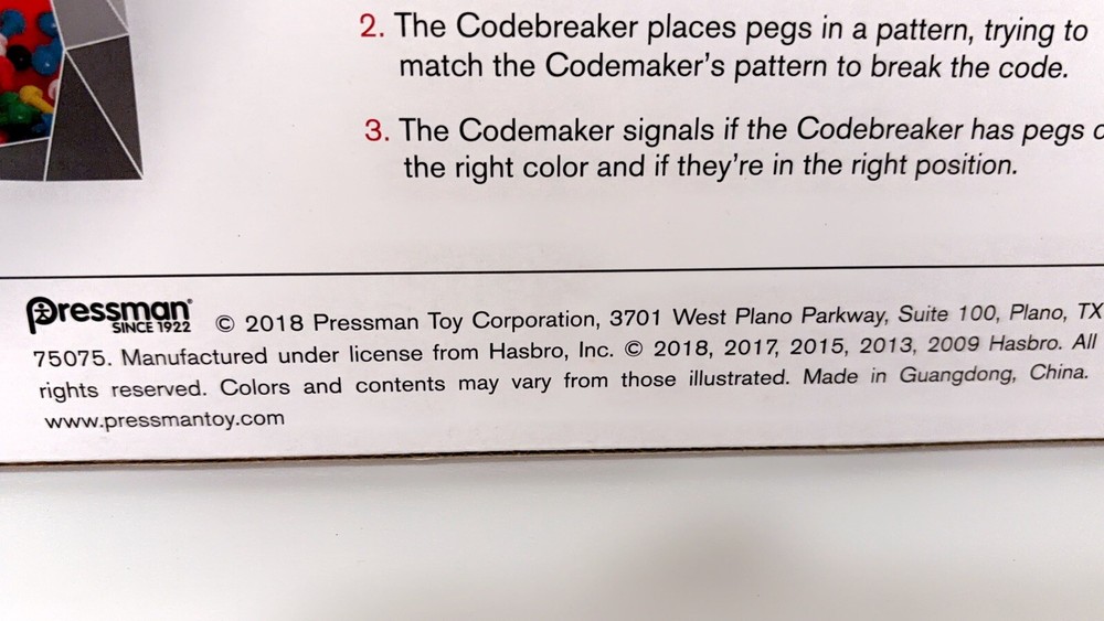 Mastermind Strategy Game - Codemaker vs. Codebreaker - Brand New - by Pressman