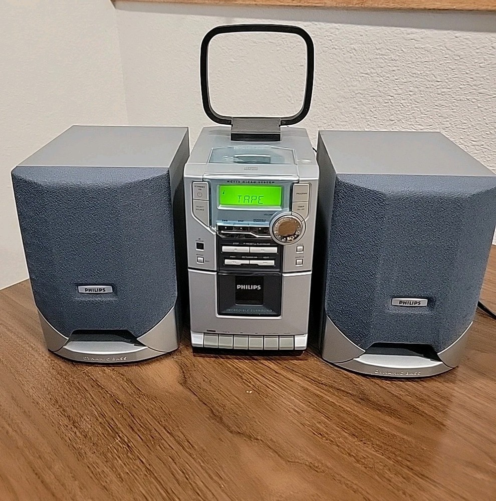 Philips MC118 Micro Stereo System Player - As Is Cassette Player Not Working