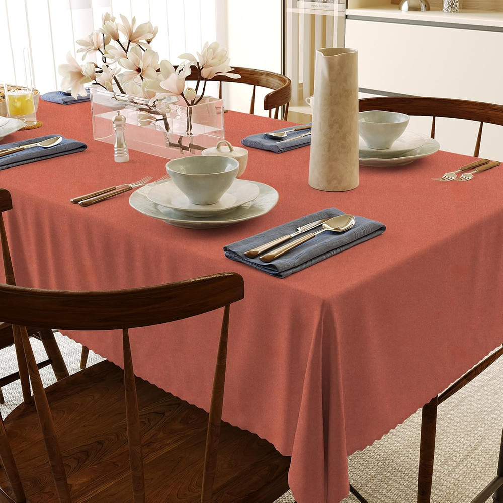 Rectangular Tablecloth Cationic Fabric Waterproof Stain Resistant Wrinkle-Resist