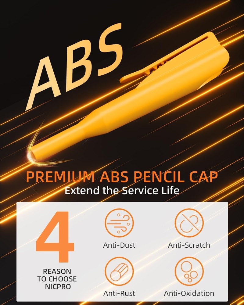 Complete Carpenter Pencil Set - 3 Mechanical Pencils with 39 Refills & Sharpener