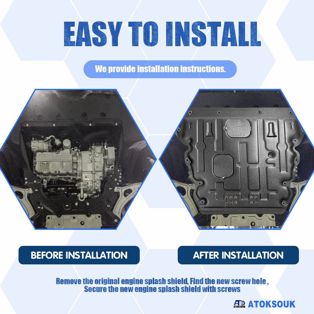 Thick Engine Splash Shield For Ford Escape 2020-2024 Front Engine Guard Hard