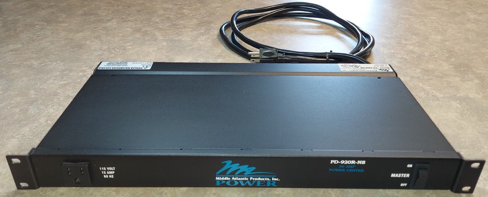 Middle Atlantic PD-920R Rackmount Power 9 Outlet 20A Basic Surge Protector