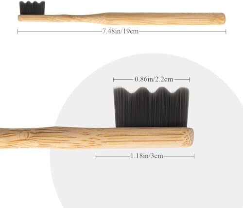 Bamboo Toothbrush Extra Soft Biodegradable Bristles Eco-Friendly 4-Pack