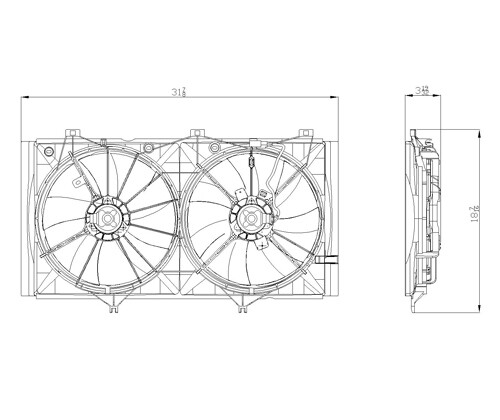 Radiator & Condenser Fan Assy TYC 622420