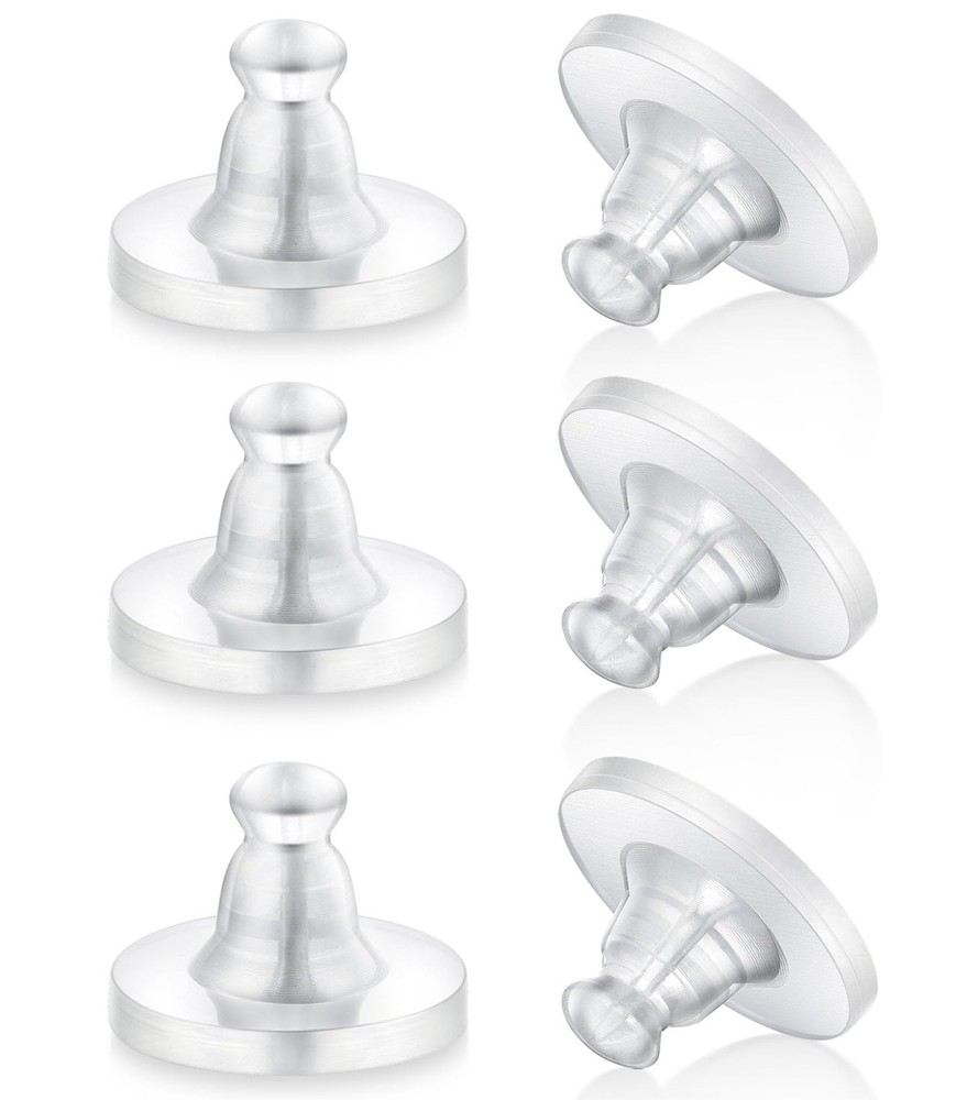 Earring Backs Rubber,100pcs Soft Clear 10MM, Silicone 100
