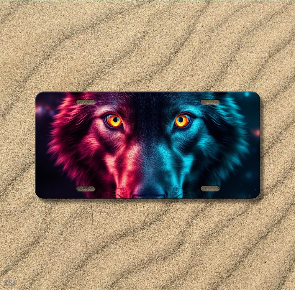 Bold Wolf License Plate Personalized Front Plate Unique Gift
