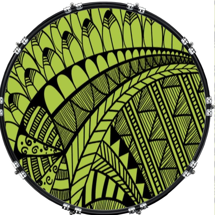20" Custom Bass Kick Drum Front Head Graphical Graphic Pattern 7