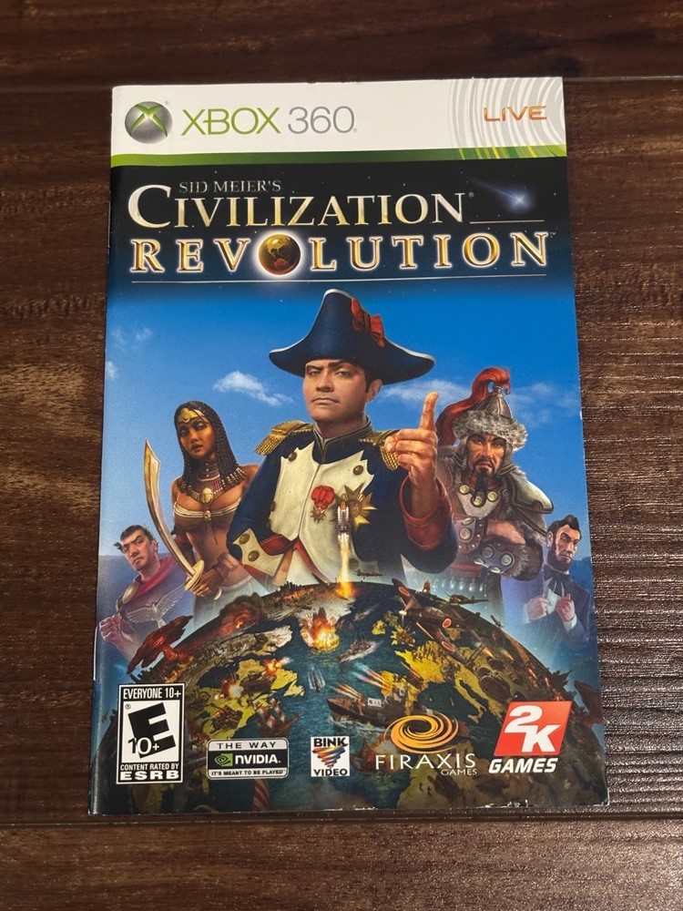 Civilization Revolution Sid Meier's XBOX 360 Instruction Manual Only