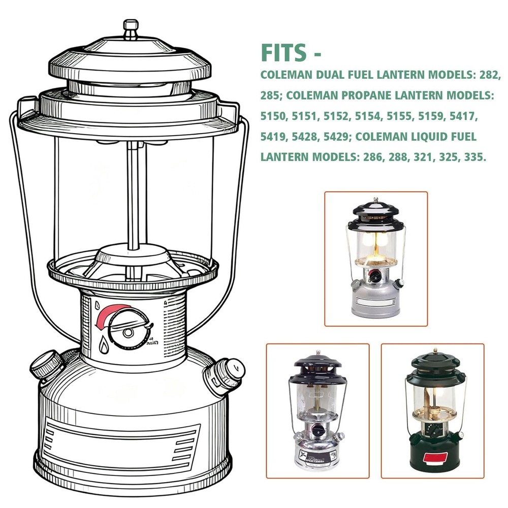 20-Pack Lantern Mantles & Globe Replacement for Coleman Camping Lanterns