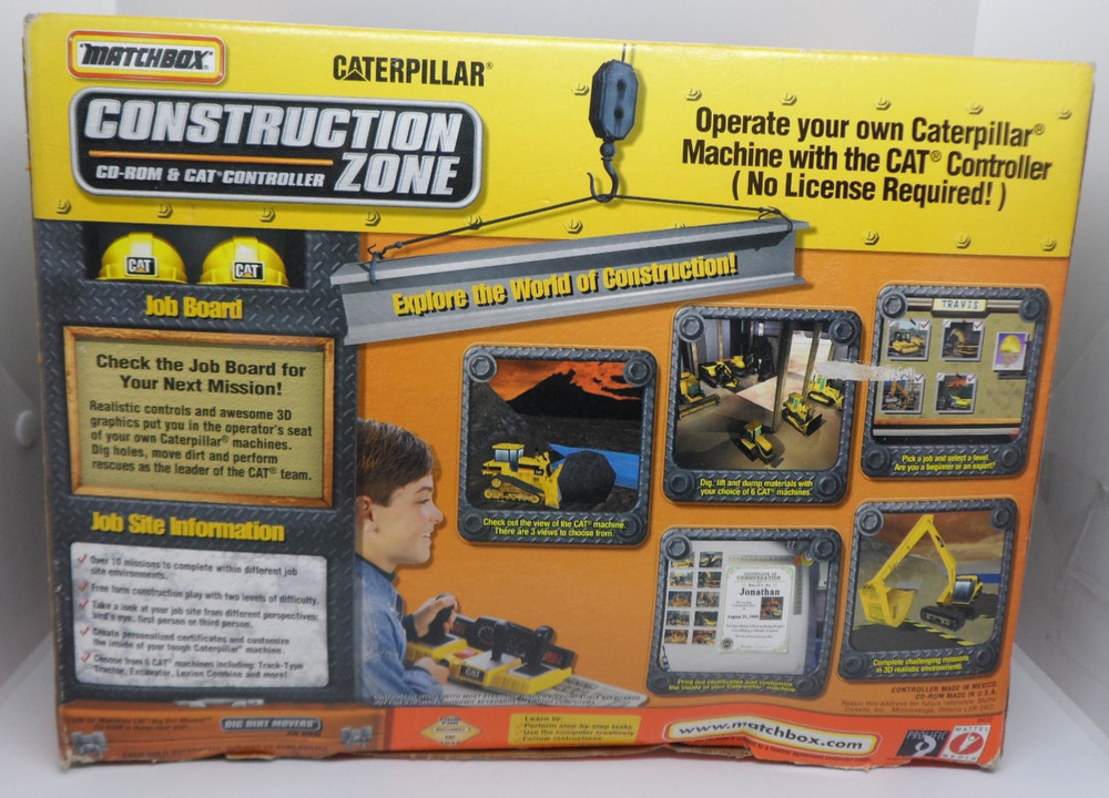 NIB: Matchbox Caterpillar Construction Zone CD ROM & CAT Controller RARE