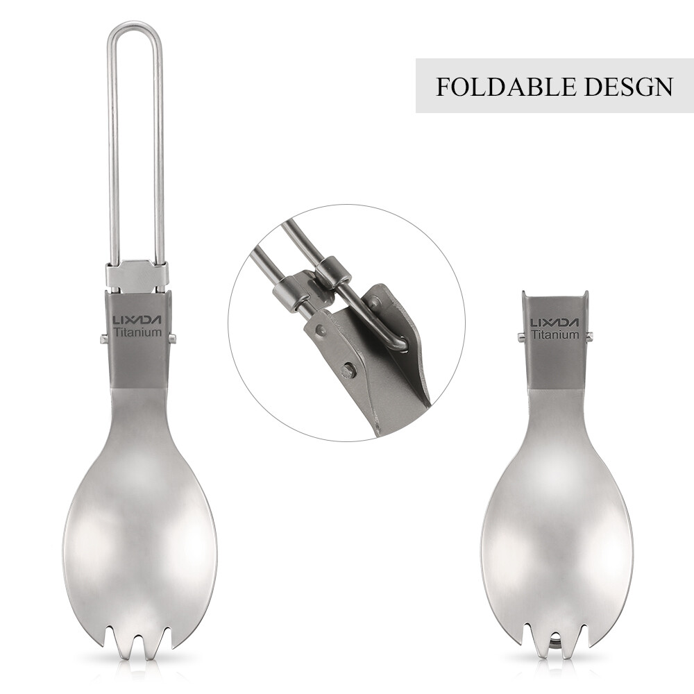 Half Polished Folding Spork Lightweight Dinner U3B9