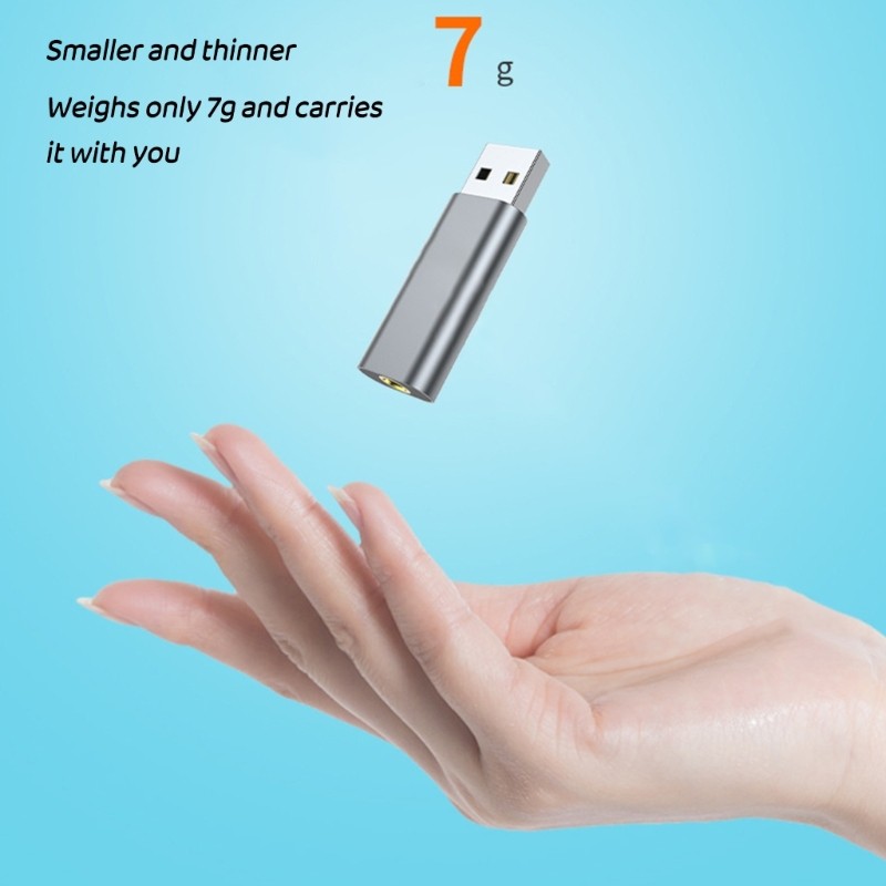 Small USB to 3.5mm Jack Adapter USB Adapter Support Computer Laptop