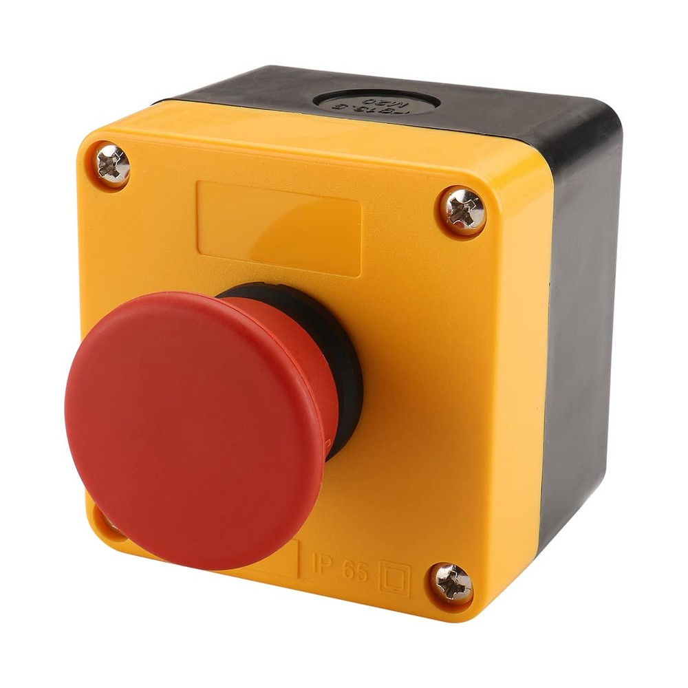Baomain Red Sign Momentary Emergency Stop Weatherproof Push Button Switch...