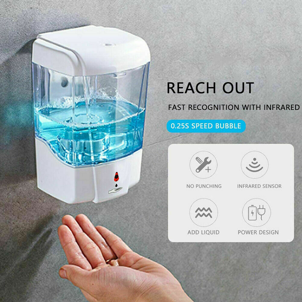 Automatic Liquid Soap/Alcohol Sanitizer Dispenser 700ML Hands-Free Sensor Wall